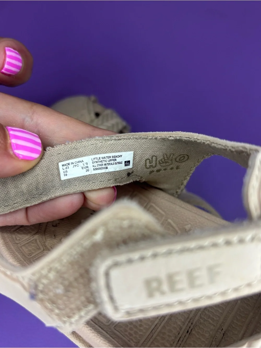 Reef Kids Braided Strappy Fisherman‎ Sandals - Beige Size 10